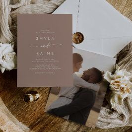 Invitación Moda Boho Neutral Taupe Casual Foto Boda