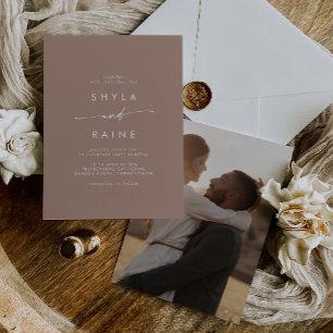Invitación Moda Boho Neutral Taupe Casual Foto Boda