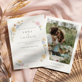 Invitación Moda Boho Pastel Boda de fotografía floral
