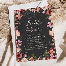 Moda Boho Pink Presa Florals Gray Bridal Shower