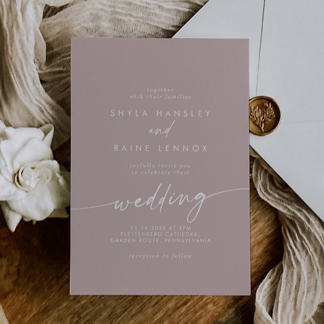Invitación Moda Boho Rosa Boda rosado Dusty (Subido por el creador)