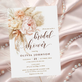Invitación Moda Boho Style Creamy Floral Bridal Shower