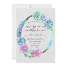 Moda Boho Suculento Cactus Feathers Wreath Boda