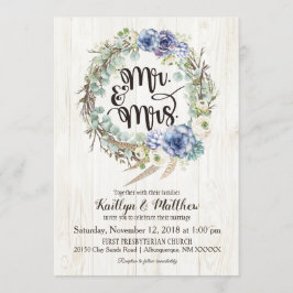 Invitación Moda Boho Suculta al Boda Rústico Eucalyptus
