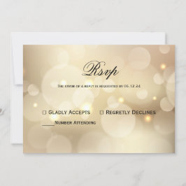 Invitación Moda Bokeh Light Wedding Rsvp