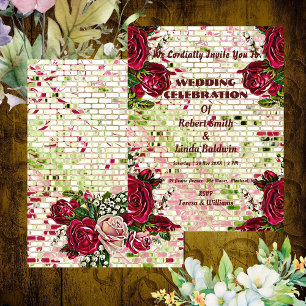 Invitación Moda Borgoña Rosa ruso personalizado