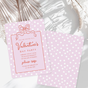 Invitación Moda Bow Polka Dot El día de San Valentín Fiesta