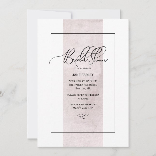 Invitación Moda Bridal Shower Invite (Anverso)