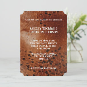 Invitación Moda Brown Faux Leather Boda