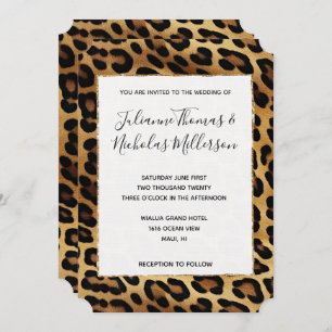 Invitación Moda Brown Gold Leopard Boda