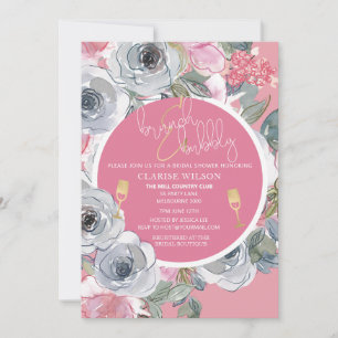 Invitación Moda Brunch & Bubbly Pink & Gold Bridal Shower