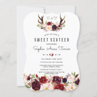 Moda Burgundy Floral Antlers Diablos de escritura 