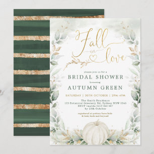 Invitación Moda Cae en el amor Calabaza Verdor Ducha de novia