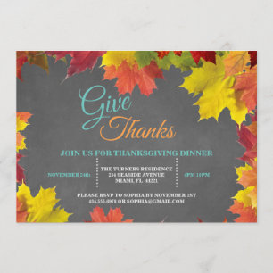 Invitación Moda Caída Sale De La Cena De Acción De Gracias De