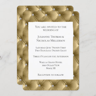 Invitación Moda cálida Bonito suave oro Faux Velvet Boda