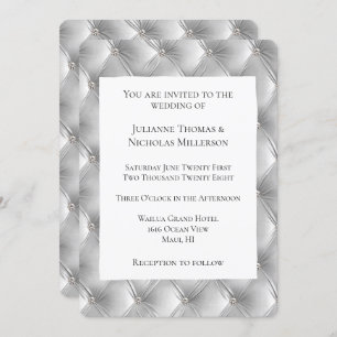 Invitación Moda cálida Gris suave Faux Velvet Boda