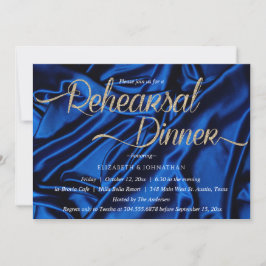 Invitación Moda caligrafía azul Ensayo mínimo Cena