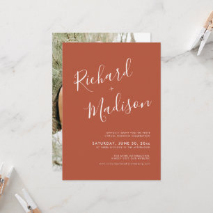 Invitación Moda Caligrafía Boda virtual de fotografía terraco