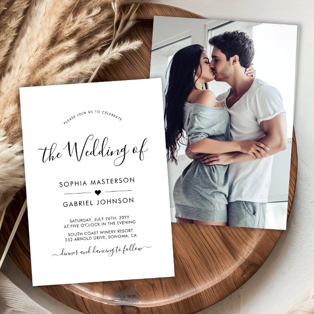 Invitación Moda caligrafía moderna guión Boda de fotografía c (Subido por el creador)