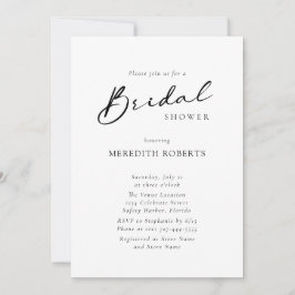 Invitación Moda caligrafía moderna simple ducha de novia