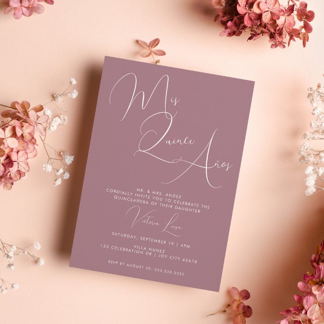 Invitación Moda caligrafía Purple 15º cumpleaños quinceañera (Subido por el creador)