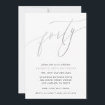 Invitación moda caligráfica minimalista 40 cumpleaños plata<br><div class="desc">por kat massard / WWW.SIMPLYSWEETPAPERIE.COM Me encanta el diseño,  pero me gustaría ver algunos cambios - otro esquema de color,  producto,  agregar una foto o adaptado para una ocasión diferente - no hay preocupaciones simplemente contácteme,  kat@simplysweetPAPERIE.com ¡estoy encantado de ayudar!</div>