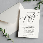 Invitación moda caligráfica minimalista 50 cumpleaños<br><div class="desc">por kat massard / WWW.SIMPLYSWEETPAPERIE.COM Me encanta el diseño,  pero me gustaría ver algunos cambios - otro esquema de color,  producto,  agregar una foto o adaptado para una ocasión diferente - no hay preocupaciones simplemente contácteme,  kat@simplysweetPAPERIE.com ¡estoy encantado de ayudar!</div>