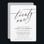 Invitación moda caligráfica minimalista elegante cumpleaños 2<br><div class="desc">por kat massard / WWW.SIMPLYSWEETPAPERIE.COM Me encanta el diseño,  pero me gustaría ver algunos cambios - otro esquema de color,  producto,  agregar una foto o adaptado para una ocasión diferente - no hay preocupaciones simplemente contácteme,  kat@simplysweetPAPERIE.com ¡estoy encantado de ayudar!</div>