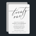 Invitación moda caligráfica minimalista elegante cumpleaños 2<br><div class="desc">por kat massard / WWW.SIMPLYSWEETPAPERIE.COM Me encanta el diseño,  pero me gustaría ver algunos cambios - otro esquema de color,  producto,  agregar una foto o adaptado para una ocasión diferente - no hay preocupaciones simplemente contácteme,  kat@simplysweetPAPERIE.com ¡estoy encantado de ayudar!</div>