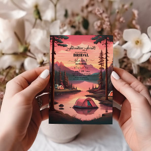Invitación Moda Camping acuarela Pine Forest Bridal Shower