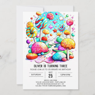 Invitación Moda Candyland Cumpleaños