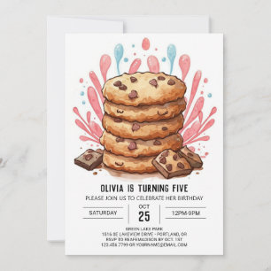 Invitación Moda Candyland Rosa Cookies Cumpleaños