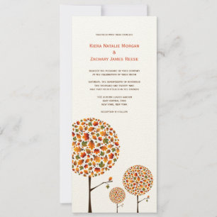 Invitación Moda caprichosa otoño otoño deja al Boda del árbol