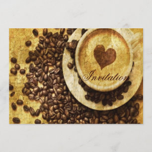 Invitación Moda capuchino café frijoles café león