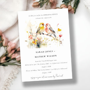 Invitación Moda Cena de Aves Botánicas Salvajes de Amor