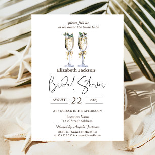 Invitación Moda Champagne Beach Summer Bridal Shower