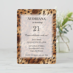 Invitación Moda Cheetah Animal Print Birthday