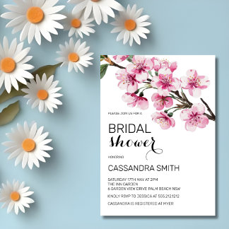 Invitación Moda Cherry Blossom Floral Bridal Shower