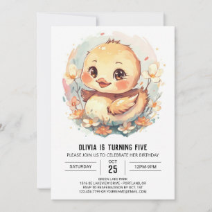 Invitación Moda Chica Duck Cumpleaños