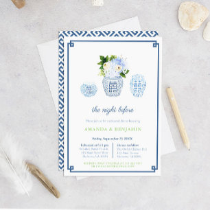 Invitación Moda Chinoiserie Bienvenida Cena Boda Ensayo