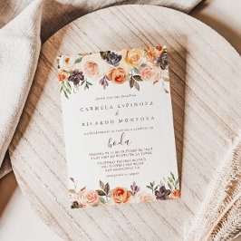 Invitación Moda clásica Boho Floral Boda español