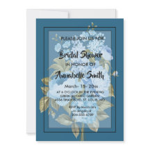 Moda clásica floral azul Bridal Shower