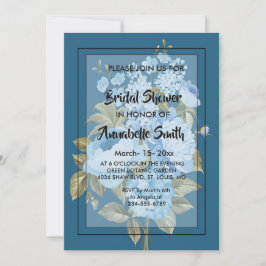 Invitación Moda clásica floral azul Bridal Shower
