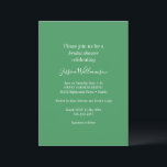 Invitación Moda clásica Minimalista simple ducha de novia ver<br><div class="desc">Simple Moda clásica Minimalista Verde Invitación a ducha de novia</div>