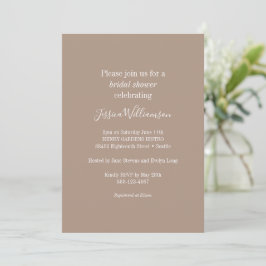 Invitación Moda clásica Minimalista simple ducha marrón de no