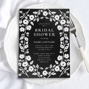 Invitación Moda Color Blanco Blanco Blanco Floral Elegante Du