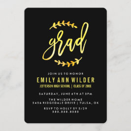 Invitación Moda color de agua amarillo | Partido de Graduació