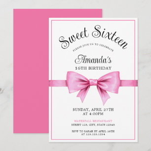Invitación Moda color de agua rosa dulce 16 cumpleaños