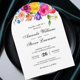 Invitación Moda color flores silvestres arco boda