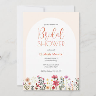 Invitación Moda Colorful Spring Wildflower Arch Bridal Shower